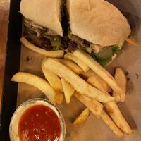 This was the vegan oyster mushroom sandwich. They stop serving this after lunch, but went out of their way to make it for us when we went there for dinner.   at Soffy's Kitchen in Goreme