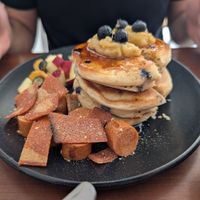 Chomsky hotcakes! at Hipatia Café in Guadalajara