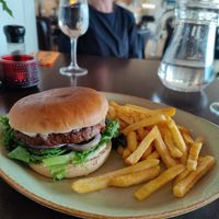 The vegan burger at B&S Restaurant in Bloenduos
