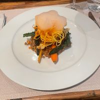 Farro con carote e cips di cavolo nero   at Bigatt in Paradiso