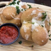 Vegan garlic knots  at Golden Road Brewing in Huntington Beach