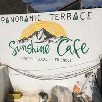 3rd floor terrasse at Sunshine Cafe in Ollantaytambo