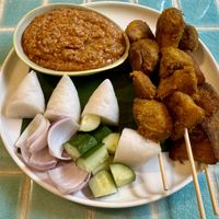 Monkey head mushroom satay  at The Vegan Place in Kuala Lumpur