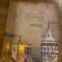 English menu  at NAKKA in Istanbul