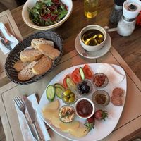 Vegan breakfast plate   at NAKKA in Istanbul