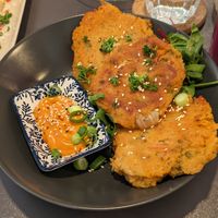 Kimchi-Pfannkuchen mit Spicy Mayo at Café Mitanand in Regensburg