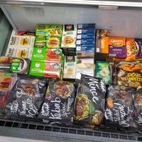 Freezer section at Papantoniou Supermarket in Pissouri