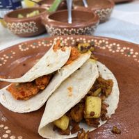 Chickpea and soy tacos   at Azul in Puerto Vallarta