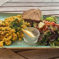 Scrambled tofu with GF sourdough  at Easy Peasy in Berlin