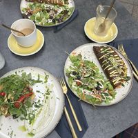 Savoury waffle and omelettes  at Easy Peasy in Berlin