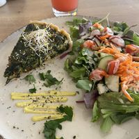 Quiche with salad, tahini lemon dressing   at Easy Peasy in Berlin