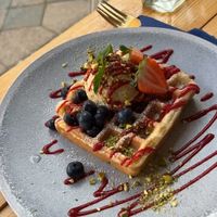The waffle cream was delicious   at Easy Peasy in Berlin