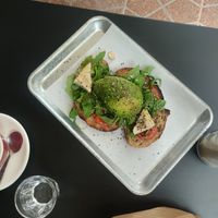 Homemade Sourdough Bread 🍞 with Avocado 🥑, Tomatoes 🍅, Arugula 🥬 and Vegan Cheese 🧀 at Pantastic in Ibiza
