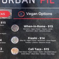 Menu options   at Urban Pie in Cedar Falls