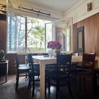 Some of the seating   at Eastern & Oriental Tea House and Coffee Parlour in Hanoi