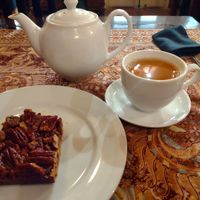 Pecan bar and jasmine tea at Eastern & Oriental Tea House and Coffee Parlour in Hanoi
