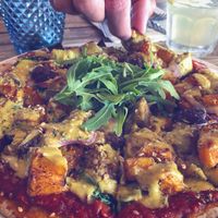 Pumpkin and Eggplant pizza at Mandala & Co in Mermaid Beach