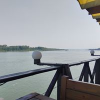 View of the Danube from the restaurant at Fish and Grill Dunava in Vidin