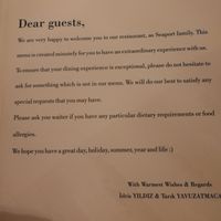 Happy to help with dietary requirements! at Seaport Restaurant in Kalkan