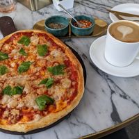 Excellent vegan margarita pizza. at Roasted by Roseate in New Delhi