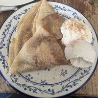 Vegan Cinnamon Toast with side of vegan vanilla ice cream  at Seven Swans Creperie in Kansas City