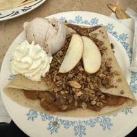 Seasonal vegan apple crisp with cinnamon ice creamm  at Seven Swans Creperie in Kansas City