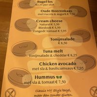 Hummus bagel  at Tony New York City Bagels in Amsterdam