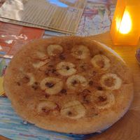 Apple, raisin and cinnamon vegan pancake at Theehuis Rhijnauwen in Bunnik