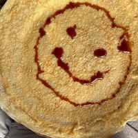 Plain vegan pancake. Free syrup on the table  at Theehuis Rhijnauwen in Bunnik