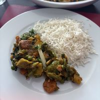 Mixed veg and boiled rice   at Bombay Grill in Lanzarote