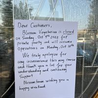 Was closed, no update on the website or app  at Blossom Vegetarian in Renton