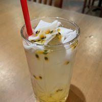 Delicious coconut passionfruit juice  at Blossom Vegetarian in Renton