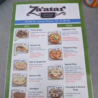 menu 1/2 at Za'atar Lebanese Bakery in Larnaca