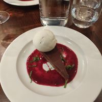 Vegan chocolate praline tart at Cote in South East London