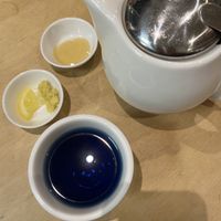 Butterfly pea flower tea  at Taguchi-Ya in Totnes
