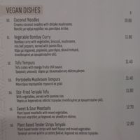 Part of the vegan options on the menu at Kiku Asian in Paralimni