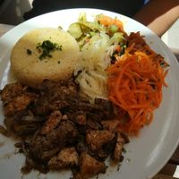 good meat options too, caters for a variety of diets at Hummus Bar - Oktober in Budapest