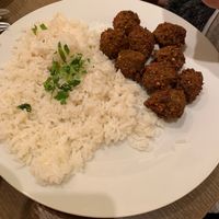 children menu with falafel and rice at Hummus Bar - Oktober in Budapest