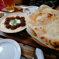 Hummus plate falafel and extra olives. at Hummus Bar - Oktober in Budapest