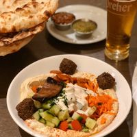 Falafel & salad  at Hummus Bar - Oktober in Budapest