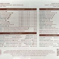 Menu pages  at Maaji's Street Kitchen in St Louis