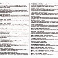 Menu items description   at Maaji's Street Kitchen in St Louis