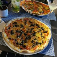 Funghi and ortolana vegan pizzas! at KISA'  in Lagos