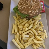 Burger & chips  at KISA'  in Lagos