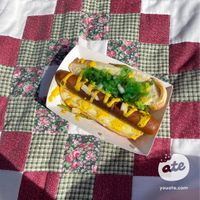 Vegan hot dog with vegan bun   at Dog Day Afternoon in Brooklyn