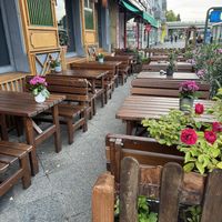 Outside.  at Mama Vegan in Berlin