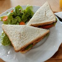 Hummus toast with smoked tofu at Café na cucky in Olomouc