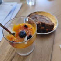 Tapioca dessert and banana bread at Café na cucky in Olomouc