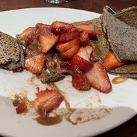 so many strawberries! also seen: questionable chestnut cream. vegan or not, it wasn’t great  at Le Casse-Crêpe Breton in Quebec