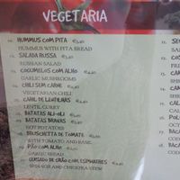 Veg menu at Meu Limao in Lagos